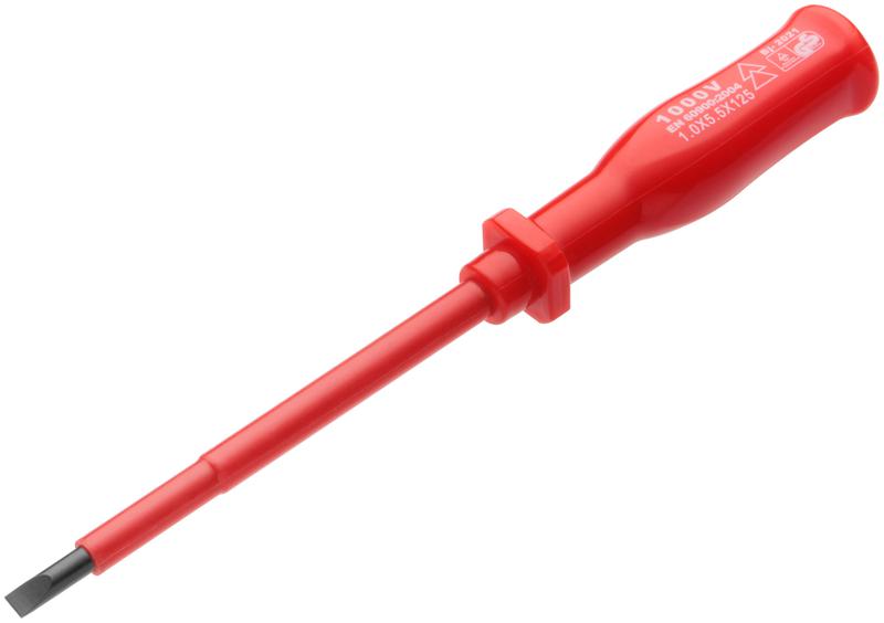  Отвертка изолированная 1000В CrV сталь пластик. ручка 5х125мм SL FIT 55803 фото в каталоге от BTSprom.by