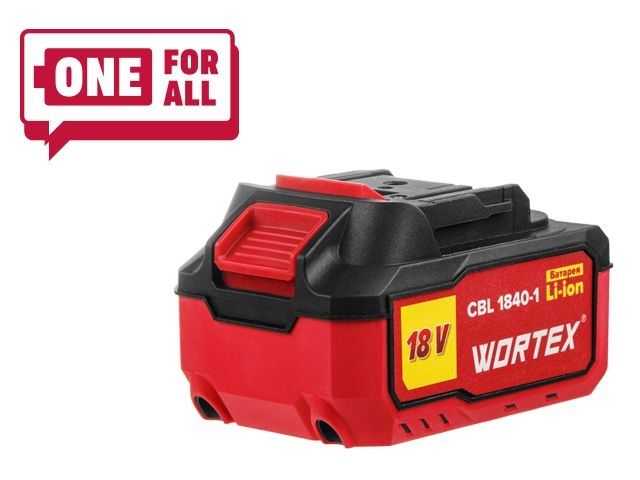 аккумулятор wortex cbl 1840-1 18.0 в, 4.0 а*ч, li-ion all1 xlt (18.0 в, 4.0 а*ч, индикатор заряда, обрезиненный корпус) 0329187 от BTSprom.by