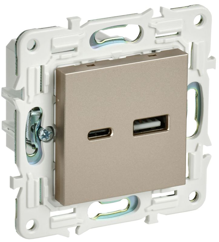 розетка usb a+c 3.1а skandy sk-r14sh шампань iek sk-u22-d31-k37 от BTSprom.by