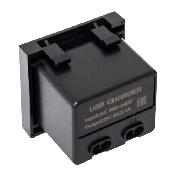  Розетка USB 2-м A+C 2.1А без индикатора черн. матов. EKF E2MR2B-21USB-10-AC фото в каталоге от BTSprom.by