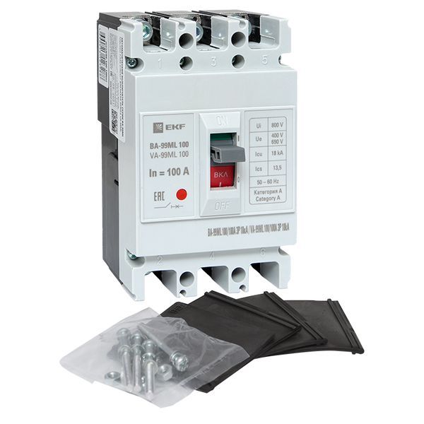  Выключатель автоматический 3п 100/100А 18кА ВА-99МL Basic EKF mccb99-100-100mi фото в каталоге от BTSprom.by