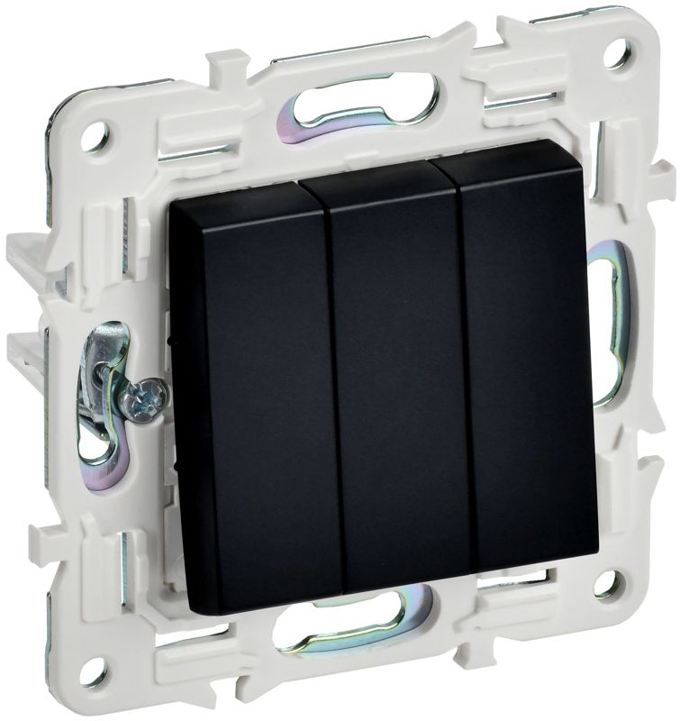 выключатель 3-кл. skandy 10а sk-v11bl черн. iek sk-v30-0-10-k02 от BTSprom.by