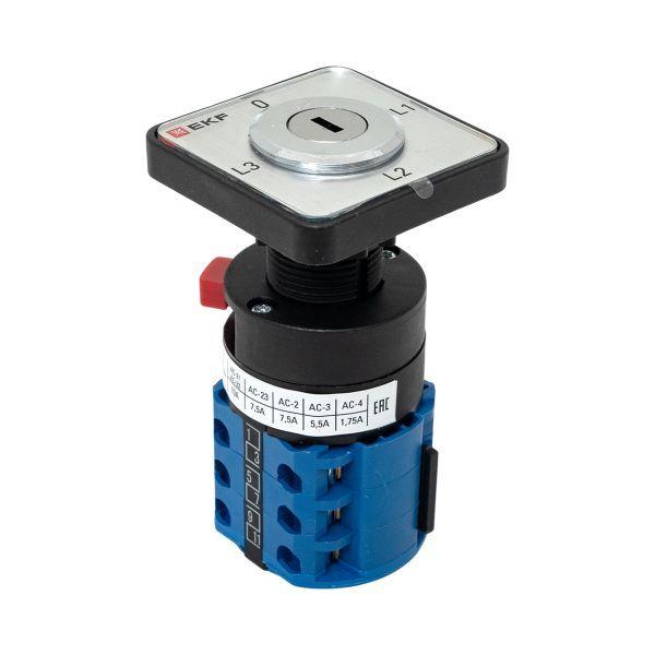  Переключатель кулачковый ПК-1-194 10А с ключом для амперметра PROxima EKF pk-1-194-10 фото в каталоге от BTSprom.by