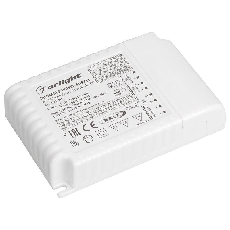 блок питания arj-sp-30-pfc-1-10v-dali2-pd 30вт 300-900ма ip20 пластик arlight 025122(1) от BTSprom.by