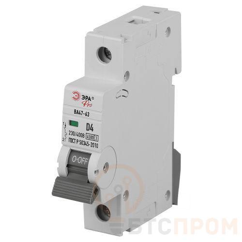 Выключатель автоматический 1п D 4А 4.5кА ВА47-63 PRO ЭРА Б0059448 фото в каталоге от BTSprom.by  Выключатель автоматический 1п D 4А 4.5кА ВА47-63 PRO ЭРА Б0059448 фото в каталоге от BTSprom.by