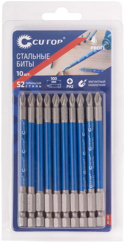  Набор стальных бит Profi PH2 100мм (уп.10шт) Cutop 83-328 фото в каталоге от BTSprom.by