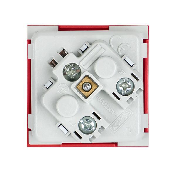  Розетка 45х45 PRO 45град. с заземл. красн. EKF E6MR16-028-70-45 фото в каталоге от BTSprom.by