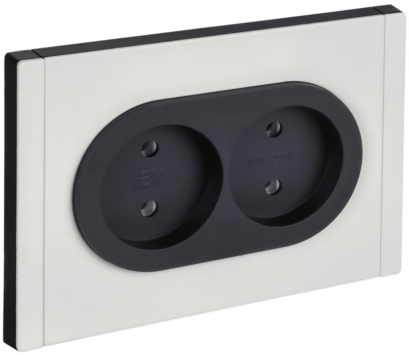 розетка 2-м сп forte&piano fp226m 10а ip20 без заземл. без защ. шторок безвинтовое крепление бел. iek fp-r20-10-1-m-k01 от BTSprom.by