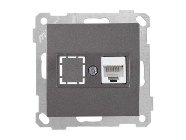 розетка компьютерная 1xrj45 (cat5e) дымчатая, elitra, mutlusan 2270 136 0195 от BTSprom.by