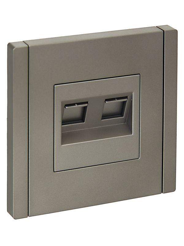 розетка компьютерная 2-м rj45 кат.6 forte&piano fp534 сталь iek fp-k20-2-k46 от BTSprom.by