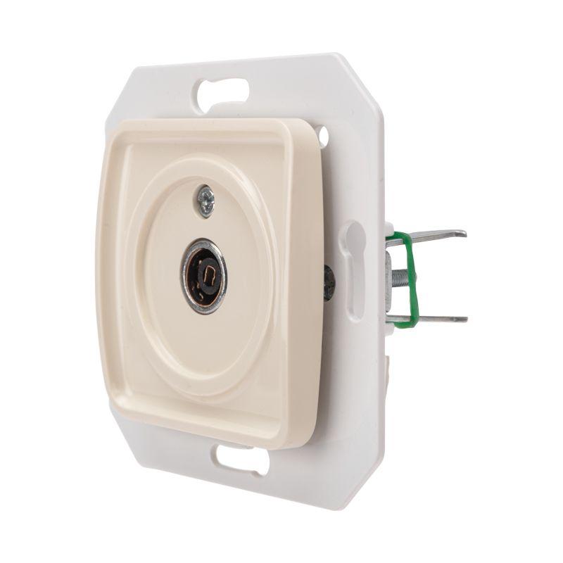  Розетка телевизионная проходная TV СП DEA механизм беж. Kranz KR-78-0251 фото в каталоге от BTSprom.by