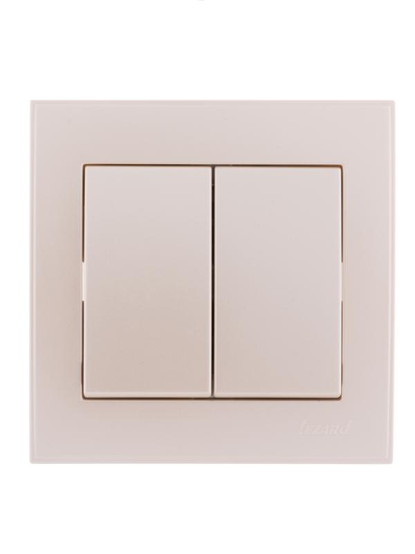 выключатель 2-кл. сп rain 10а ip20 жемчуж./бел. метал. lezard 703-3030-101 от BTSprom.by
