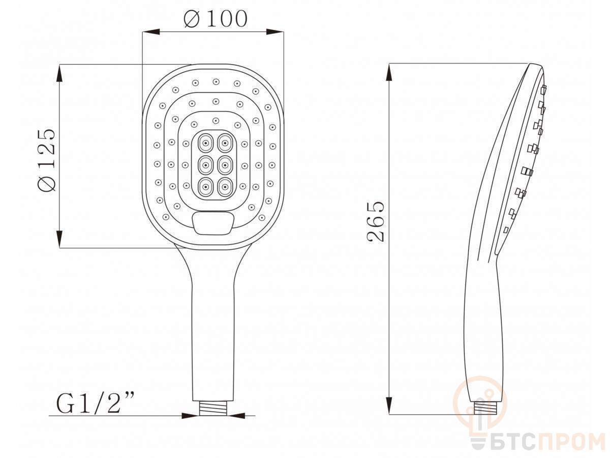  Душевая лейка, 3-функц. AVSSS-033 AV Engineering фото в каталоге от BTSprom.by