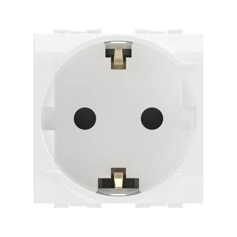 розетка 1-м сп 2мод. brava 16а ip20 с заземл. защ. шторки бел. dkc 76482b от BTSprom.by