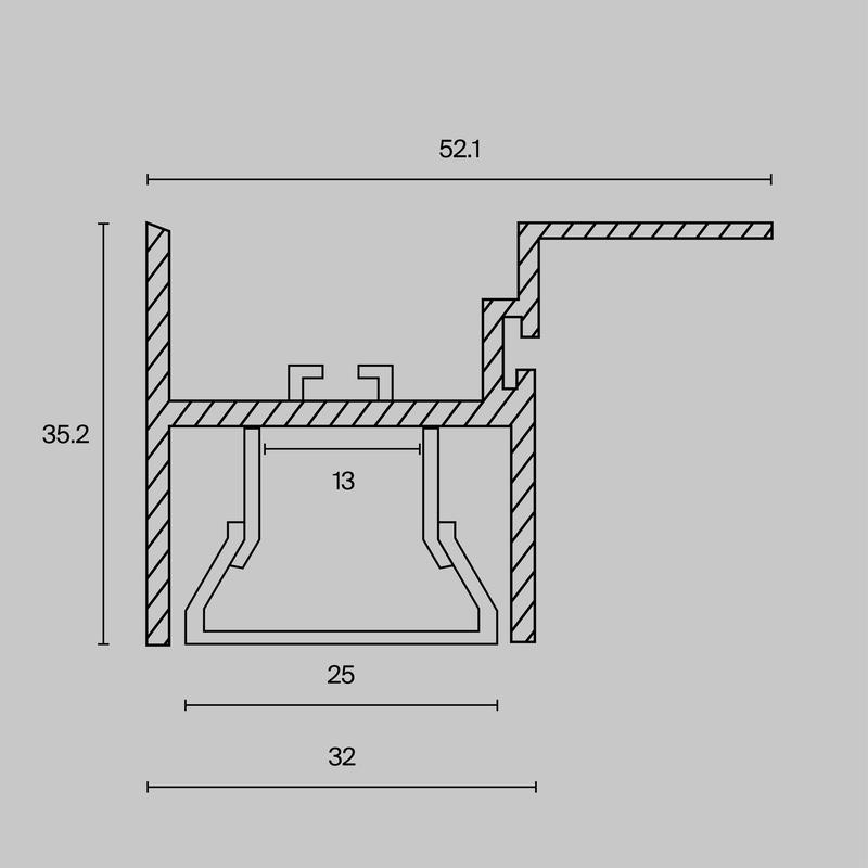  Профиль алюминиевый для натяжного потолка 52х35 Maytoni ALM012S-2M фото в каталоге от BTSprom.by