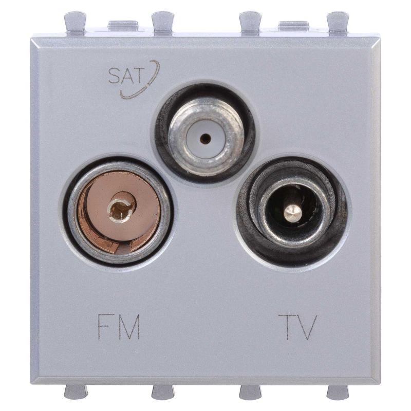 розетка телевизионная tv/fm/sat 2мод. avanti "закаленная сталь" dkc 4404532 от BTSprom.by