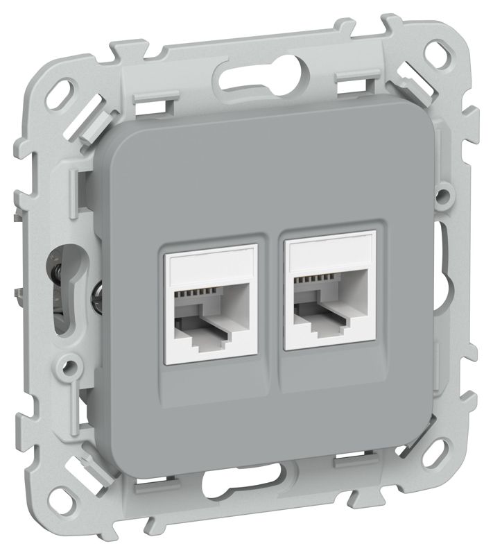 розетка 2-м сп flite ркт6/3-2-0-флс rj45/rj11 кат.6/3 utp механизм сер. iek fi-kt22-2-k03 от BTSprom.by