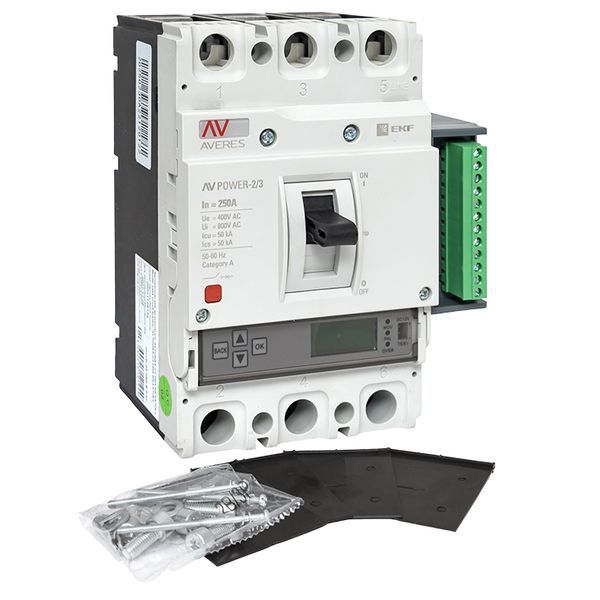  Выключатель автоматический 3п 250А 50кА AV POWER-2/3 ETU6.2 AVERES EKF mccb-23-250-6.2-av фото в каталоге от BTSprom.by