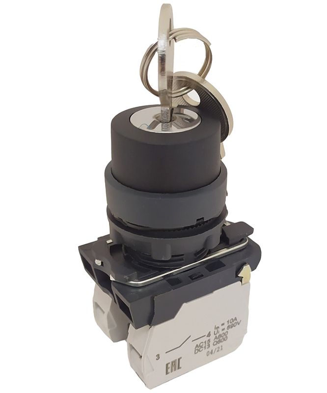 переключатель кпе 1111 -к ухл3 черн. 1но+1нз ключ на 2 положения с фиксацией ip40 электротехник et012432 от BTSprom.by