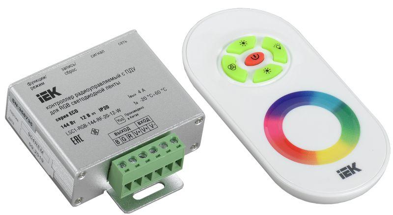 контроллер с пду радио rgb 3 канала 12в 4а 144вт белый iek lsc1-rgb-144-rf-20-12-w от BTSprom.by