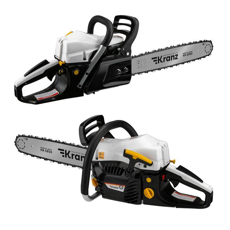  Пила цепная бензиновая KR-5850 шина 50см 4.1л.с шаг 0.325 76 звеньев Kranz KR-16-1183 фото в каталоге от BTSprom.by