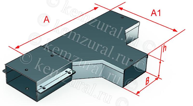 Короб тройниковый СТ100х100 (2.0мм) УТ1.5 КЭМЗ 382 101006 54 от BTSprom.by