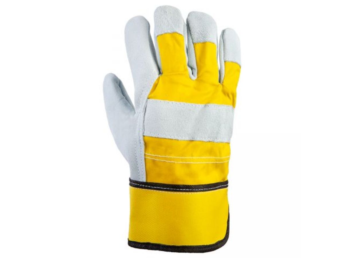 перчатки спилковые комбинированные, xl, серый/желтый, jeta safety (кожа класса ав) jsl-101-xl от BTSprom.by