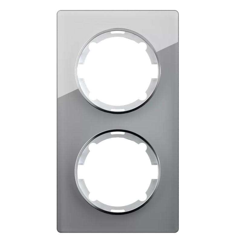 рамка 2-м garda вертикал. стеклянная сер. 2e52211302 onekeyelectro 2234948 от BTSprom.by