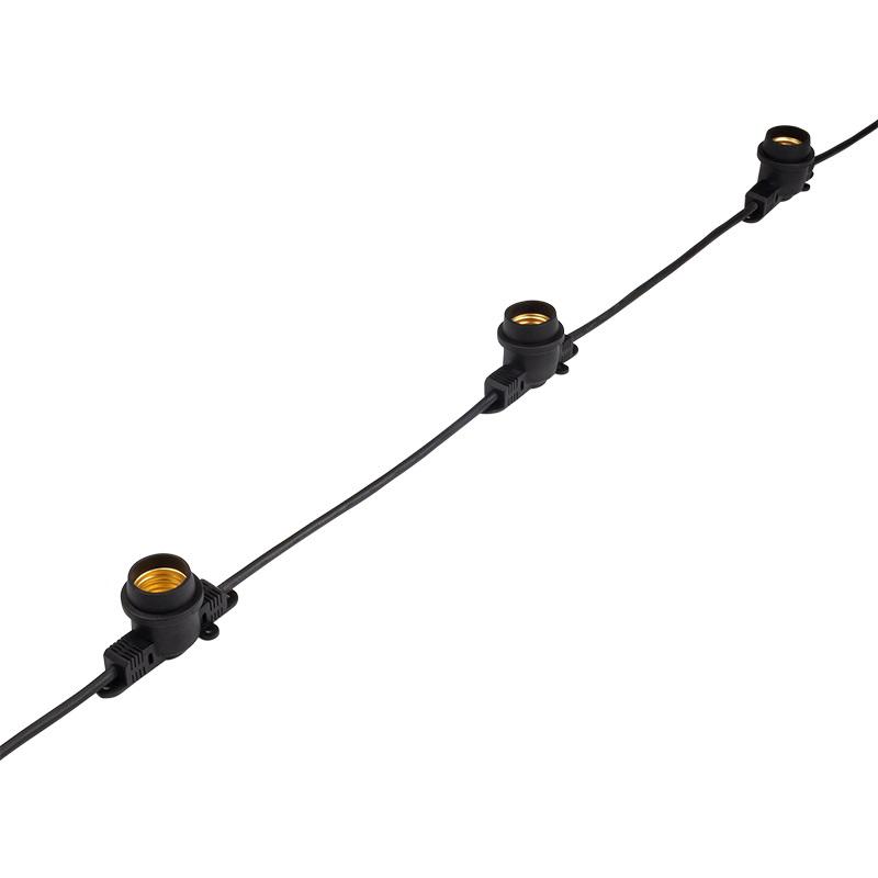  Гирлянда уличная "Белт-лайт" PBL-S40/L24+1.5 Black E27 IP65 24м 40ламп 1.5м шнур соедин. в линию max750Вт (лампы не в компл.; возможно использов. с фитолампами в теплице) Pro JazzWay 5058255 фото в каталоге от BTSprom.by