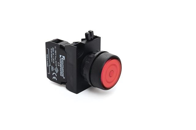 кнопка нажимная круглая красн. с фиксацией emas cp100fk от BTSprom.by