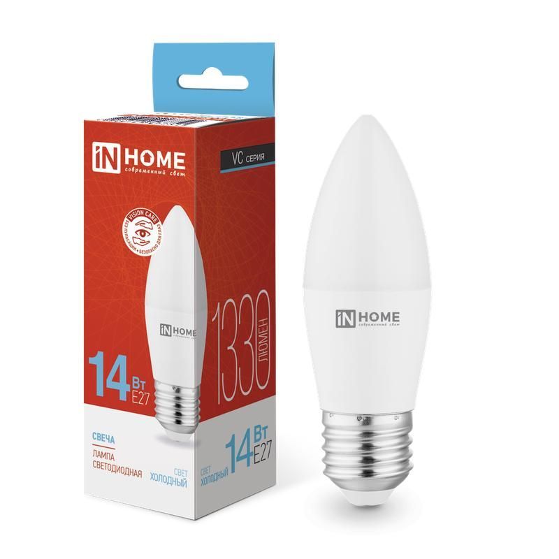 лампа светодиодная led-свеча-vc 14вт e27 6500к 1330лм in home 4690612047751 от BTSprom.by
