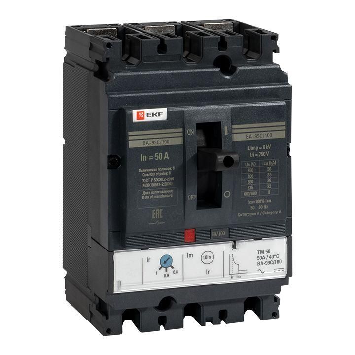 выключатель автоматический 3п 100/50а 36ка ва-99c compact ns proxima ekf mccb99c-100-50 от BTSprom.by