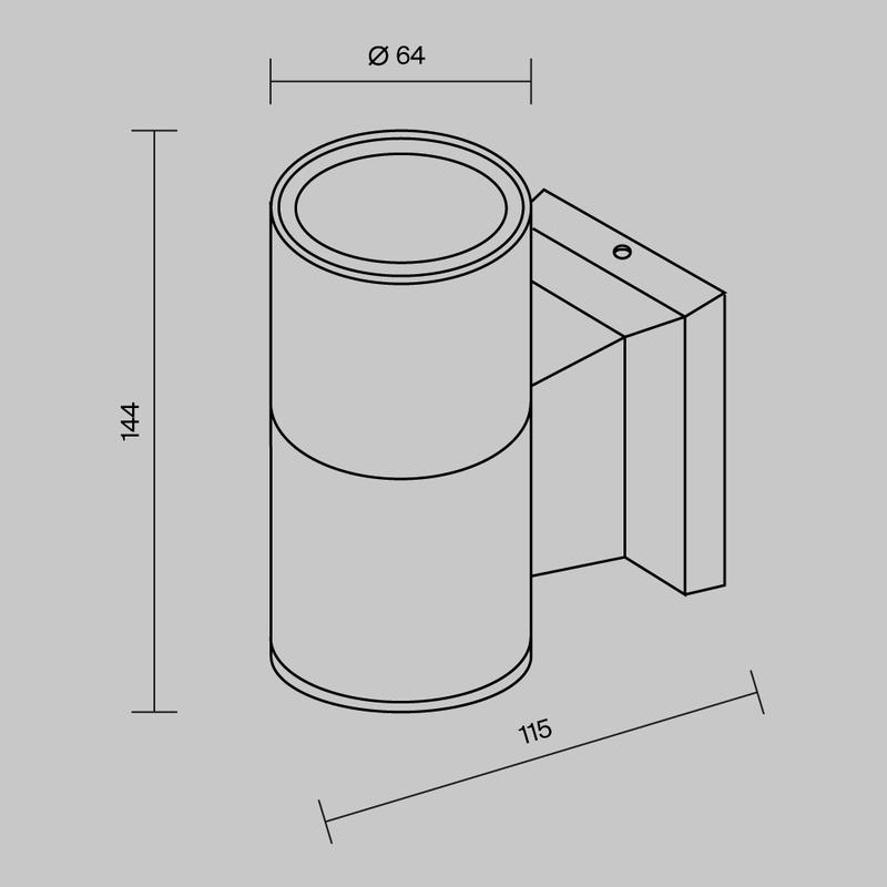  Светильник Bowery 1х50Вт GU10 IP54 бра настен. Maytoni O574WL-01B фото в каталоге от BTSprom.by