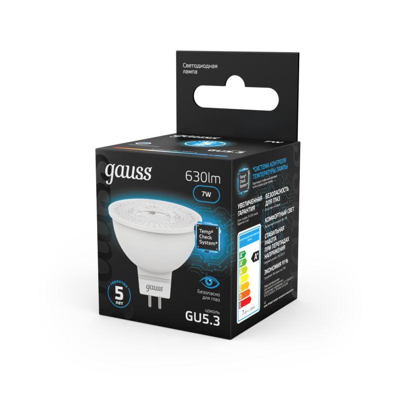 Лампа светодиодная Black 7Вт MR16 софит 6500К холод. бел. GU5.3 630лм GAUSS 101505307 фото в каталоге от BTSprom.by