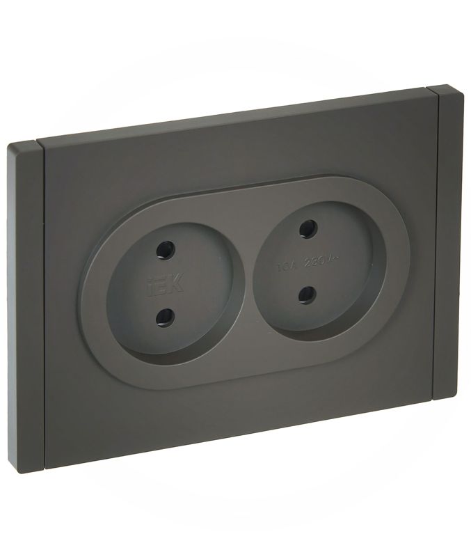 розетка 2-м сп forte&piano fp325 10а без заземл. защ. шторки безвинт. крепл. сер. iek fp-r23-10-1-k03 от BTSprom.by