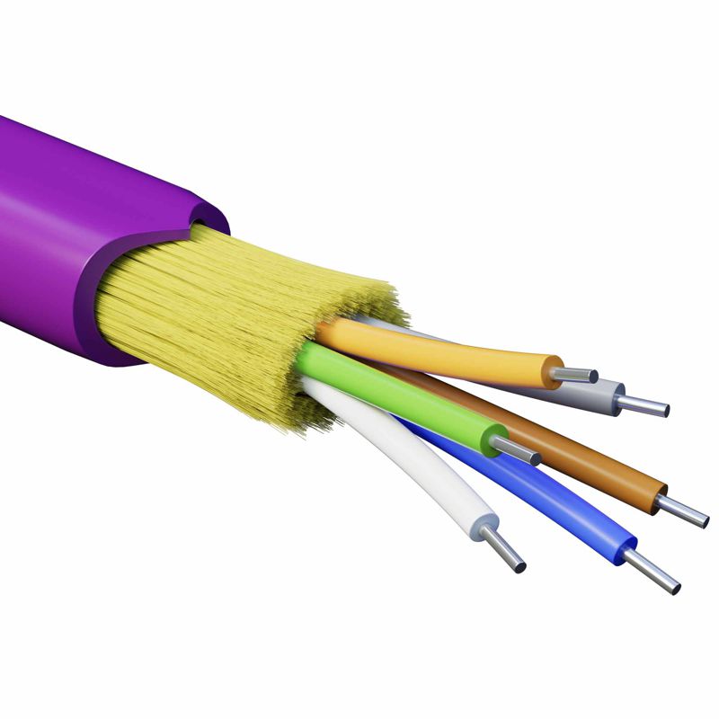 кабель волоконно-оптический распределит. нг(а)-hfltx 6 ов категория om4 (g.651.1) плотный буфер 0.4кн арамидные упрочняющие нити для внутр. прокл. бараб. 2000м dkc rndt4c6mg03 от BTSprom.by