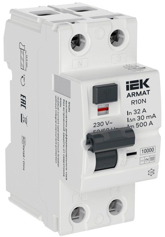 выключатель дифференциального тока (узо) 2п 32а 30ма тип b вдт r10n armat iek ar-r10n-2-032b030 от BTSprom.by выключатель дифференциального тока (узо) 2п 32а 30ма тип b вдт r10n armat iek ar-r10n-2-032b030 от BTSprom.by