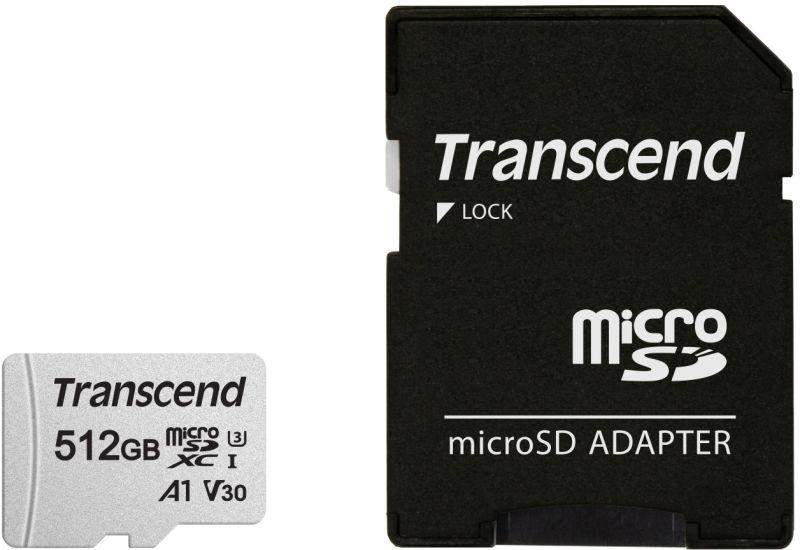  Карта памяти TS512GUSD300S-A 512GB microSD w/ adapter UHS-I U3 A1 Transcend 1000575655 фото в каталоге от BTSprom.by