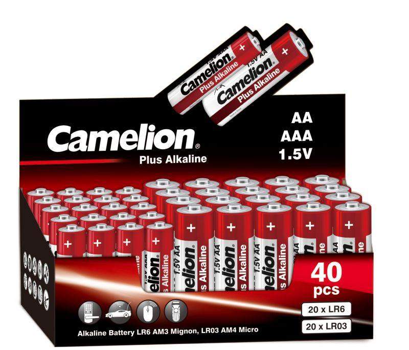 элемент питания алкалиновый 20хaa/lr6+20хaaa/lr03-cb 1.5в plus alkaline combo40 (уп.40шт) camelion 14981 от BTSprom.by