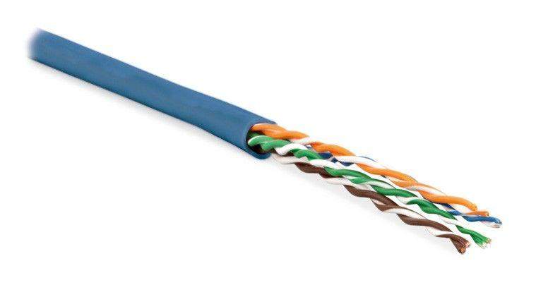 кабель витая пара неэкранир. u/utp кат.5e 4 пары 24 awg мж patch pvc -20град.c-+75град.c uutp4-c5e-p24-in-pvc-bl-305 син. (уп.305м) hyperline 236308 от BTSprom.by