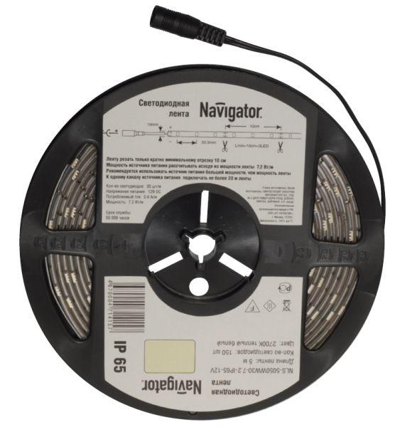 лента светодиодная 71 416 nls-5050b30-7.2 ip20 12b r5 7.2вт/м (уп.5м) navigator 71416 от BTSprom.by