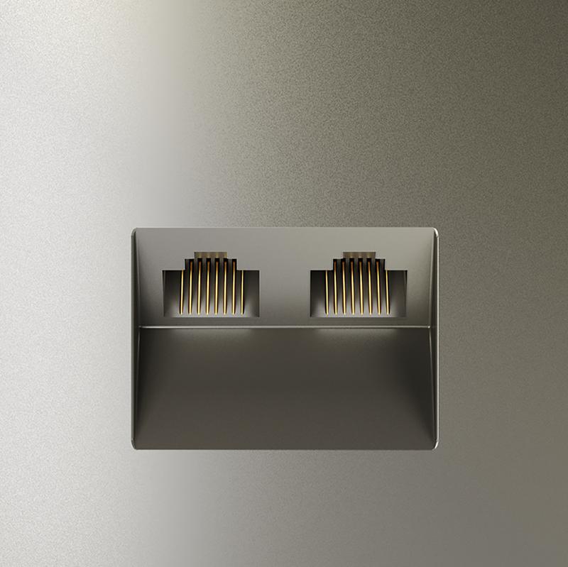  Розетка компьютерная 2-м СП S70 RJ45 + RJ45 кат.6 механизм шелк Voltum VLS060204 фото в каталоге от BTSprom.by