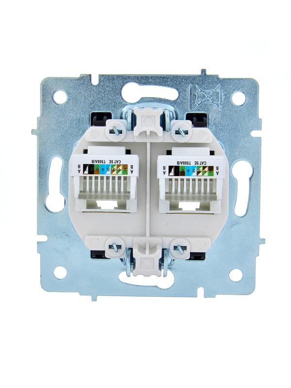  Розетка компьютерная 2-м СП ASTI IP20 RJ45 механизм черн. бархат LEZARD 7081-4288-141 фото в каталоге от BTSprom.by