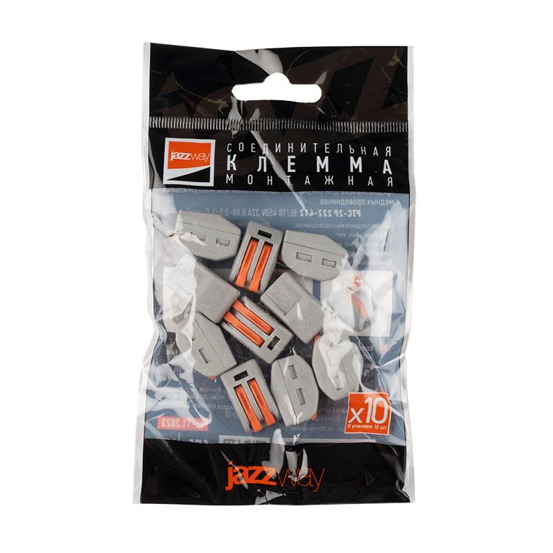  Клемма монтажная рычажного соединения PTC-2P 222-412 BL/10 450В 32А 0.08-2.5(4.0)кв.мм Jazzway 5050709 фото в каталоге от BTSprom.by