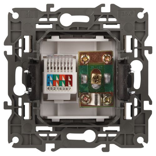  Розетка компьютерная + телевизионная 2-м Elegance 14-3110-04 RJ45 + TV IP20 механизм шампань Эра Б0034317 фото в каталоге от BTSprom.by