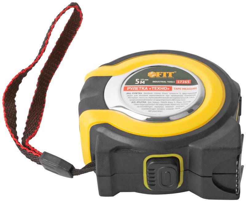  Рулетка Техно 5мх19мм прорезиненный корпус двойн. стопор FIT 17265 фото в каталоге от BTSprom.by