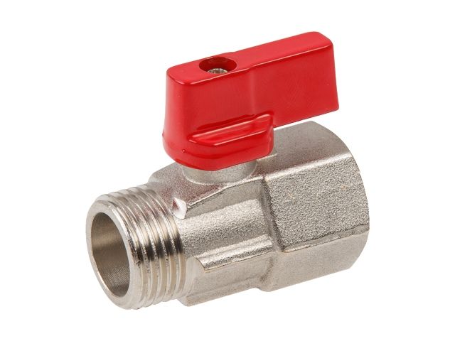 кран шаровый mini 1/2" нар.-вн. красная ручка, av engineering (латунь, макс.  16 бар, макс.  110 °с) ave13712r от BTSprom.by