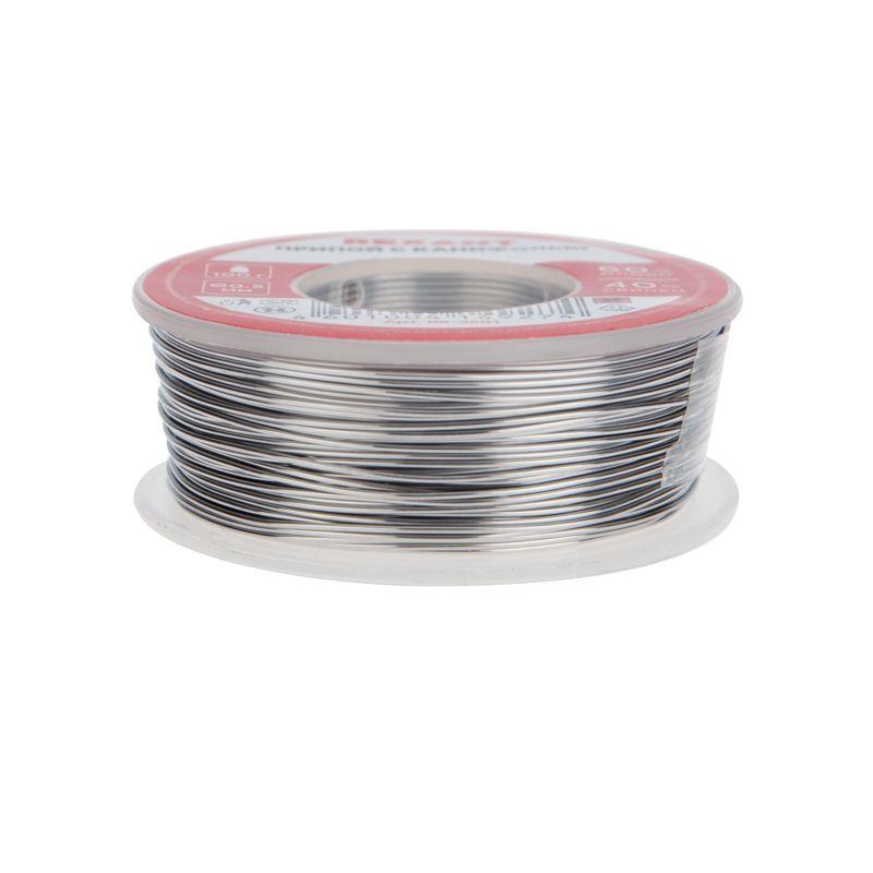  Припой катушка с канифолью 100гр d0.5мм (Sn60 Pb40 Flux 2.2%) (блист.) Rexant 09-3201 фото в каталоге от BTSprom.by