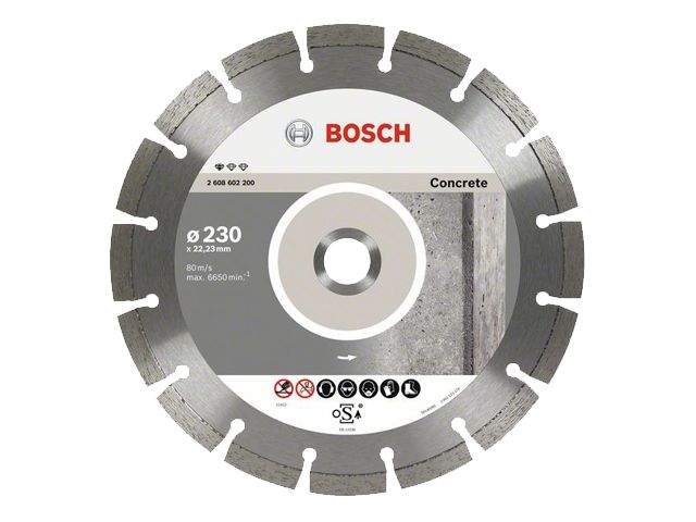 алмазный круг 230х22,23 мм по бетону сегмент. standard for concrete bosch ( сухая резка) 2608602200 от BTSprom.by