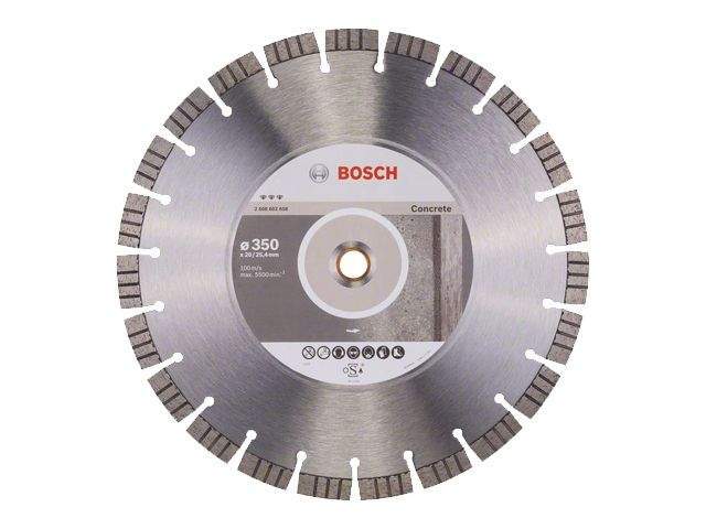 алмазный круг 350х20/25.4 мм по бетону сегмент. turbo best for concrete bosch (сухая/мокрая резка) 2608602658 от BTSprom.by
